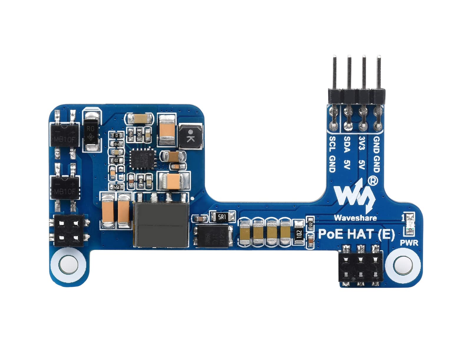 PoE HAT for Raspberry Pi 4B/Raspberry Pi 3B+, Power Over Ethernet (PoE) Support 802.3af PoE Network Standard, Compatible with Raspberry Pi Official Case, Support Connecting Cooling Fan