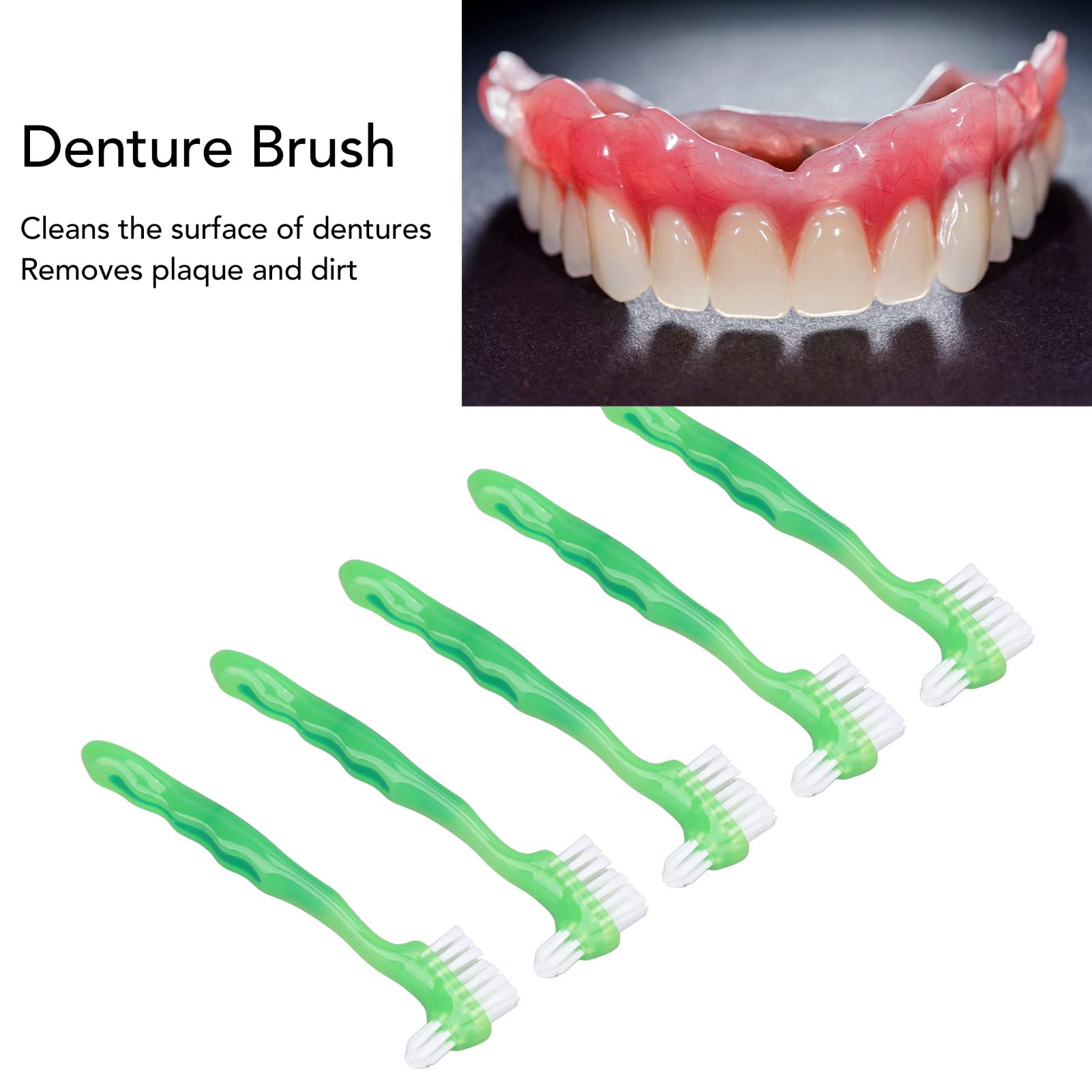 Denture Brush Denture Toothbrush Denture Brush Set Senior Professional Cleaning Brush for Daily Use (Green) Denture Brush Toothbrush Denture Cleaner Brush