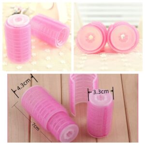 Plastic Hair Rollers Curlers Bangs Self-Adhesive Hair Volume Hair Curling Styling Tools Magic Women DIY Makeup Tools Pink