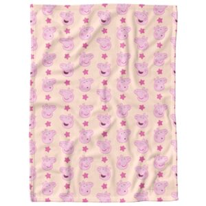 LOGOVISION Peppa Pig Lightweight Baby Blanket, 30"X40", Peppa Face Pattern Unisex for Infants Girls & Boys