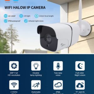 ANJIELO SMART Wireless Bridge Point-to-Point Home Camera Outdoor with 20DBi High-Gain Antenna,2.4G Wi-Fi Bridge HaLow 2MP Camera Supports 3000 feet Outdoor Transmission Distance,Work with Tuya