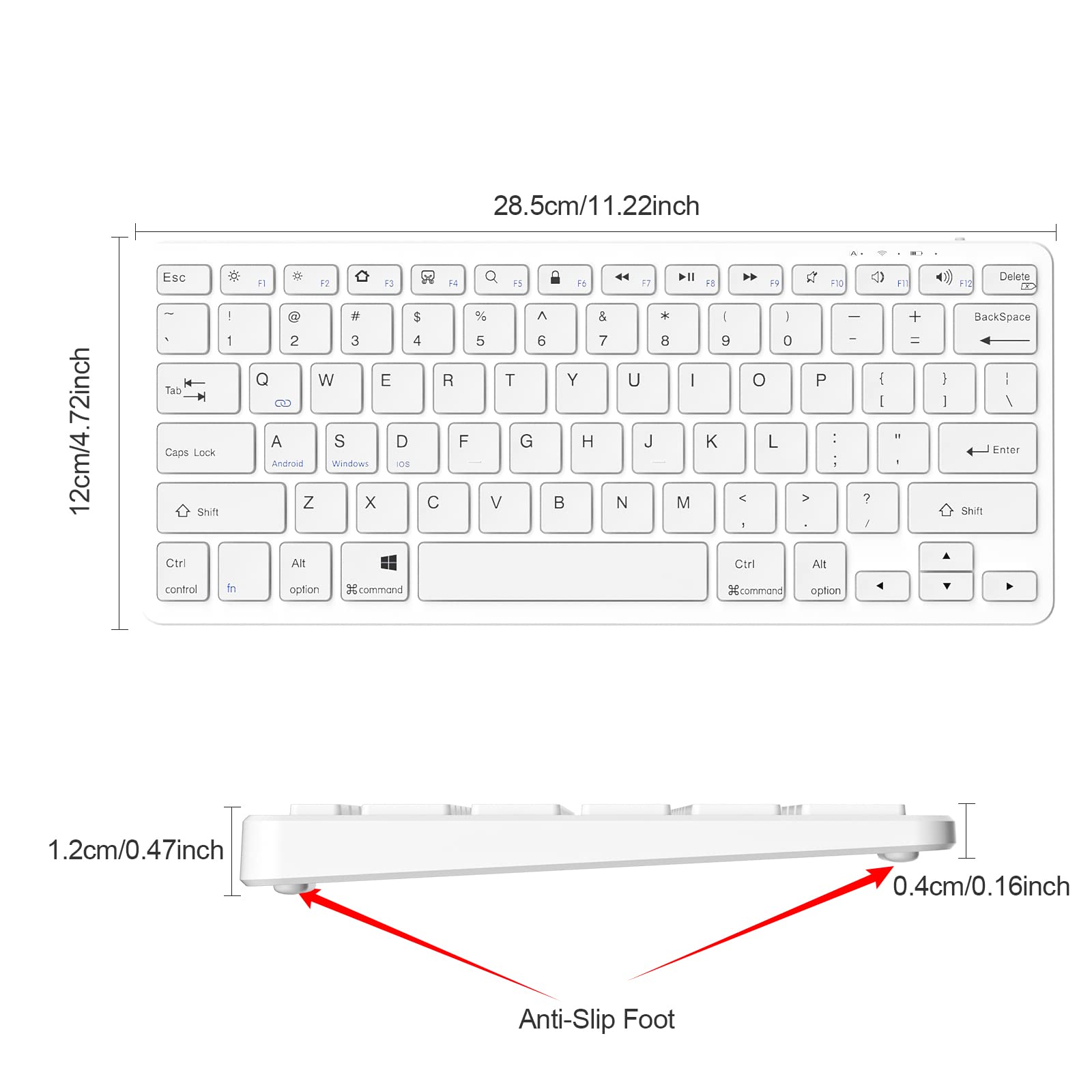 TaIYanG Bluetooth Keyboard for iPad Wireless Keyboard Compatible iPad 10th/iPad 10.2(9th/8th/7th Generation),iPad Air 5th/4th, iPad Pro 11/12.9, iPad 9.7, iPad Mini and All Bluetooth Devices (White)