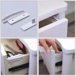 8 Pack Child Safety Latches Works with Most Drawers, Invisible Baby Proofing Drawers Locks - No Drilling or Tools Required for Installation