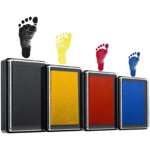 6pcs Reusable Ink Pad for Baby Handprints and Footprints Infant Hand Foot Stamp Pads Easy to Wash Off