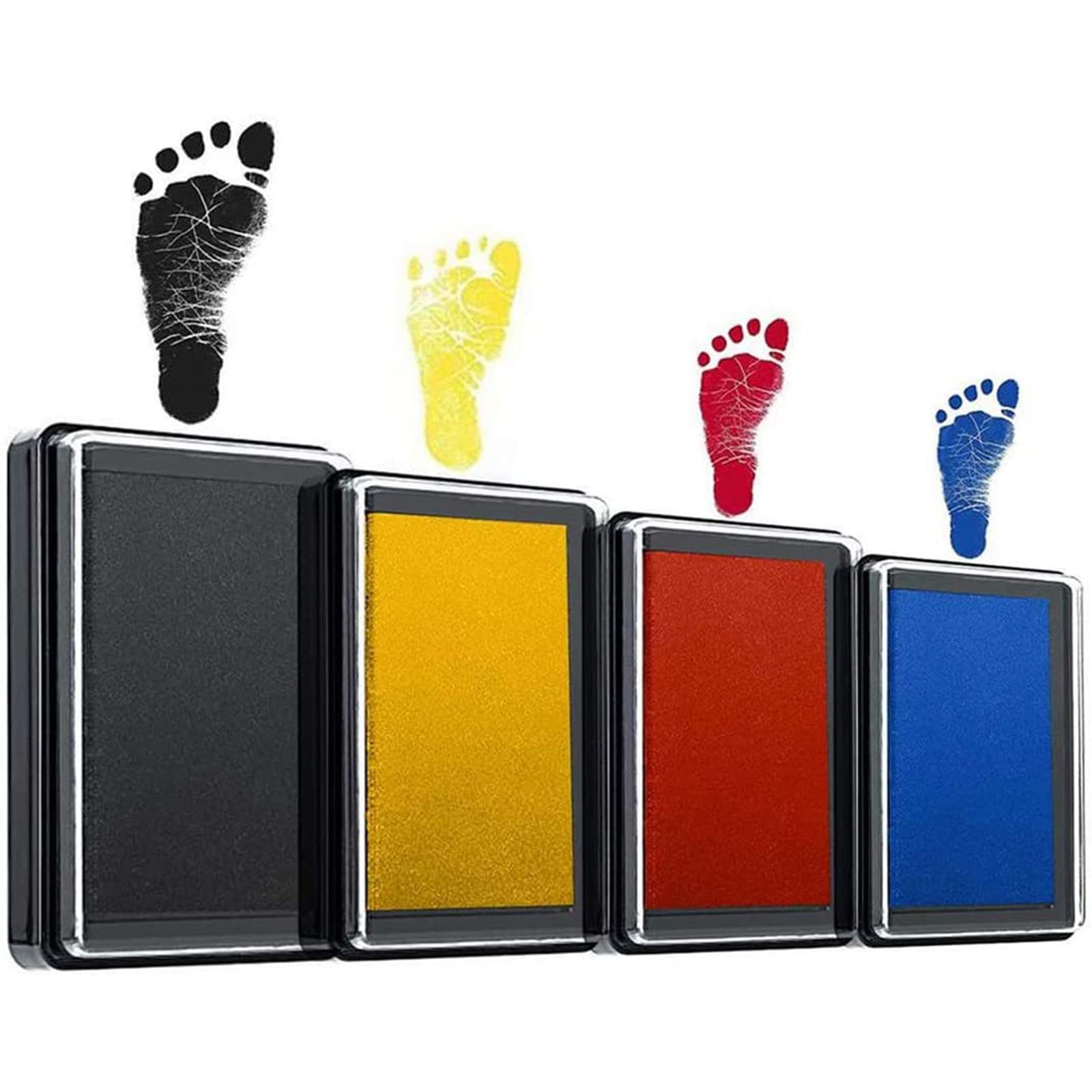 6pcs Reusable Ink Pad for Baby Handprints and Footprints Infant Hand Foot Stamp Pads Easy to Wash Off