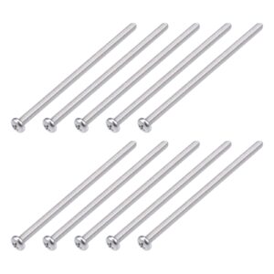 METALLIXITY Machine Screws (M5x100mm) 10Pcs, Phillips Cross Pan Bolts 304 Stainless Steel - for Furniture Installation, Mechanical Fasteners, Office Equipment