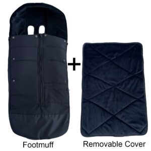 AICTIMO Universal Stroller Accessories Footmuff Compatible with Doona Car Seat & Strollers, Waterproof Warm Bunting Bag Suitable for 95% and Strollers Black