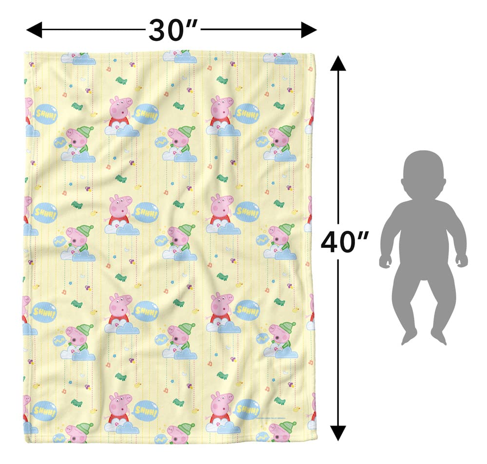 LOGOVISION Peppa Pig Lightweight Baby Blanket, 30"X40", Shh Baby's Sleeping Unisex for Infants Girls & Boys