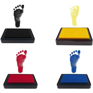 6pcs Reusable Ink Pad for Baby Handprints and Footprints Infant Hand Foot Stamp Pads Easy to Wash Off