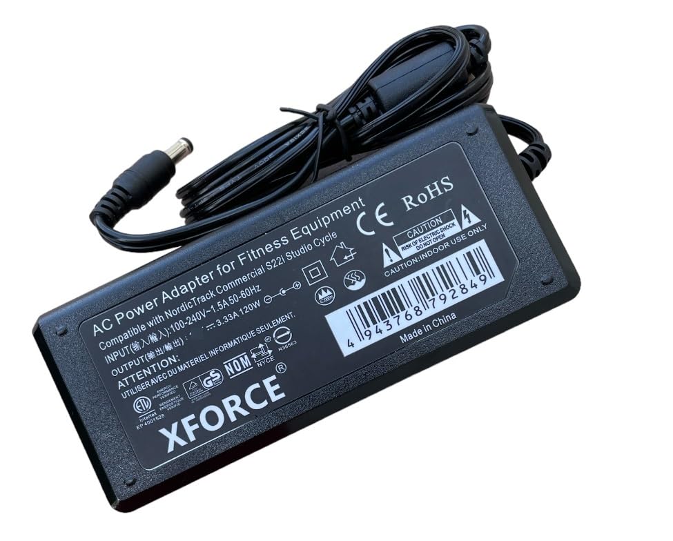 AC Adapter for NordicTrack Commercial S22i Studio Cycle Bike