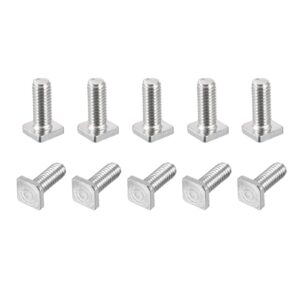 uxcell square head bolt, 20pcs m6x16mm fully thread carbon steel grade 4.8 square machine screws