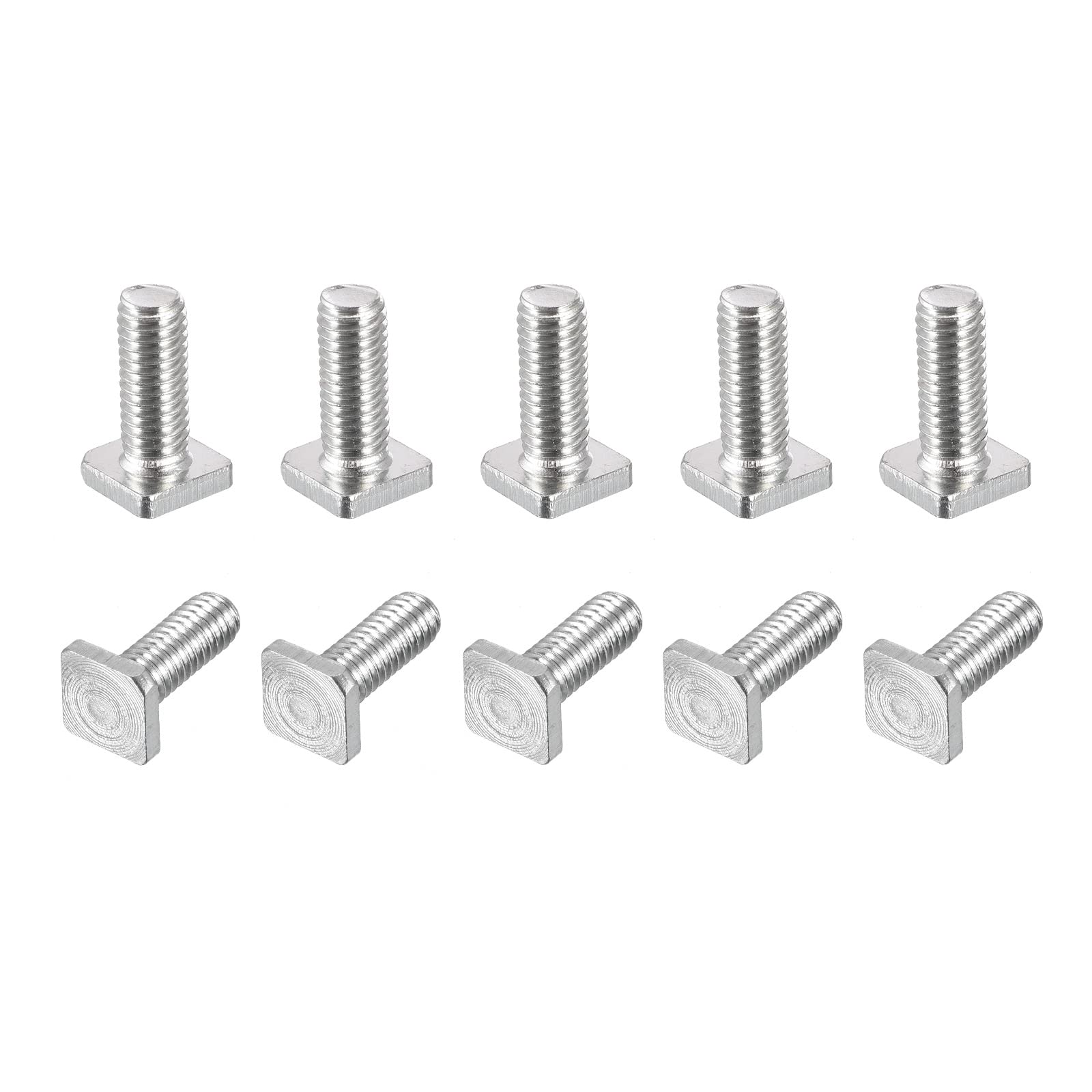 uxcell Square Head Bolt, 20pcs M6x16mm Fully Thread Carbon Steel Grade 4.8 Square Machine Screws