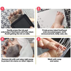 6pcs Reusable Ink Pad for Baby Handprints and Footprints Infant Hand Foot Stamp Pads Easy to Wash Off