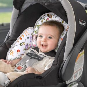 CARUILI 2-in-1 Infant Car Seat Insert for Newborn, Car Seat Head Support Baby Girls Boys, Extra Soft Preemie Carseat Head Support Cushion Pillow for Baby Car Seats, Strollers, Bouncers