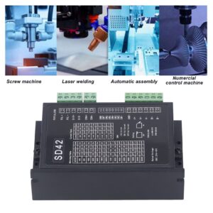 Stepper Motor Driver, 2 Phase Digital Electronic Aluminum Alloy Controller Easy to Install DC20~50V 1.0~4.2A Micro Step Resolutions SD42