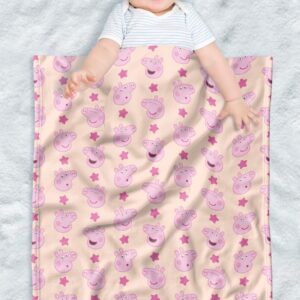 LOGOVISION Peppa Pig Lightweight Baby Blanket, 30"X40", Peppa Face Pattern Unisex for Infants Girls & Boys