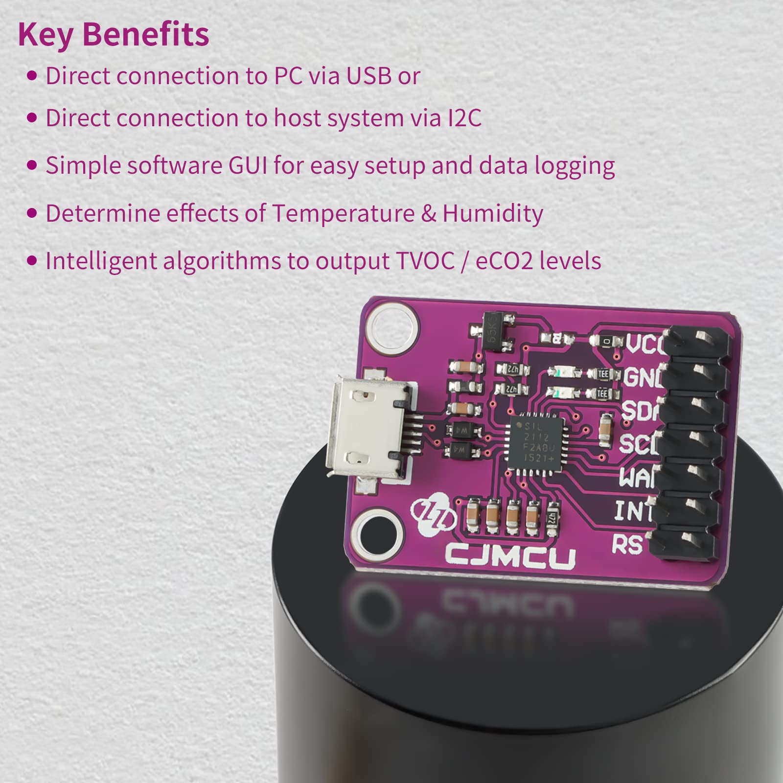 EC Buying CP2112 Debugging Board USB to SMBus I2C Communication Module 2.0 MicroUSB 2112 CCS811 Sensor CP2112 GPIO 4.0~5.25V HID USB-to-SMBus API Specification Multifunction Serial Adapter Module