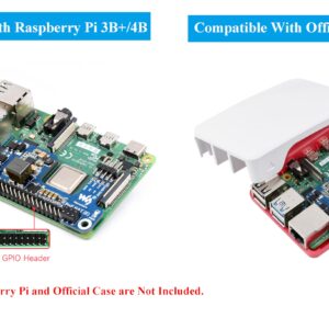 PoE HAT for Raspberry Pi 4B/Raspberry Pi 3B+, Power Over Ethernet (PoE) Support 802.3af PoE Network Standard, Compatible with Raspberry Pi Official Case, Support Connecting Cooling Fan