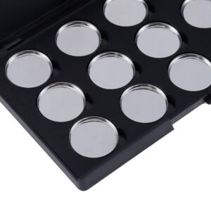 Coshar Empty Magnetic Eyeshadow Palette Eyeshadow Case DIY Makeup Palette Makeup Container Organizer, Fit 26mm Round Metal Pans (12 Grids)