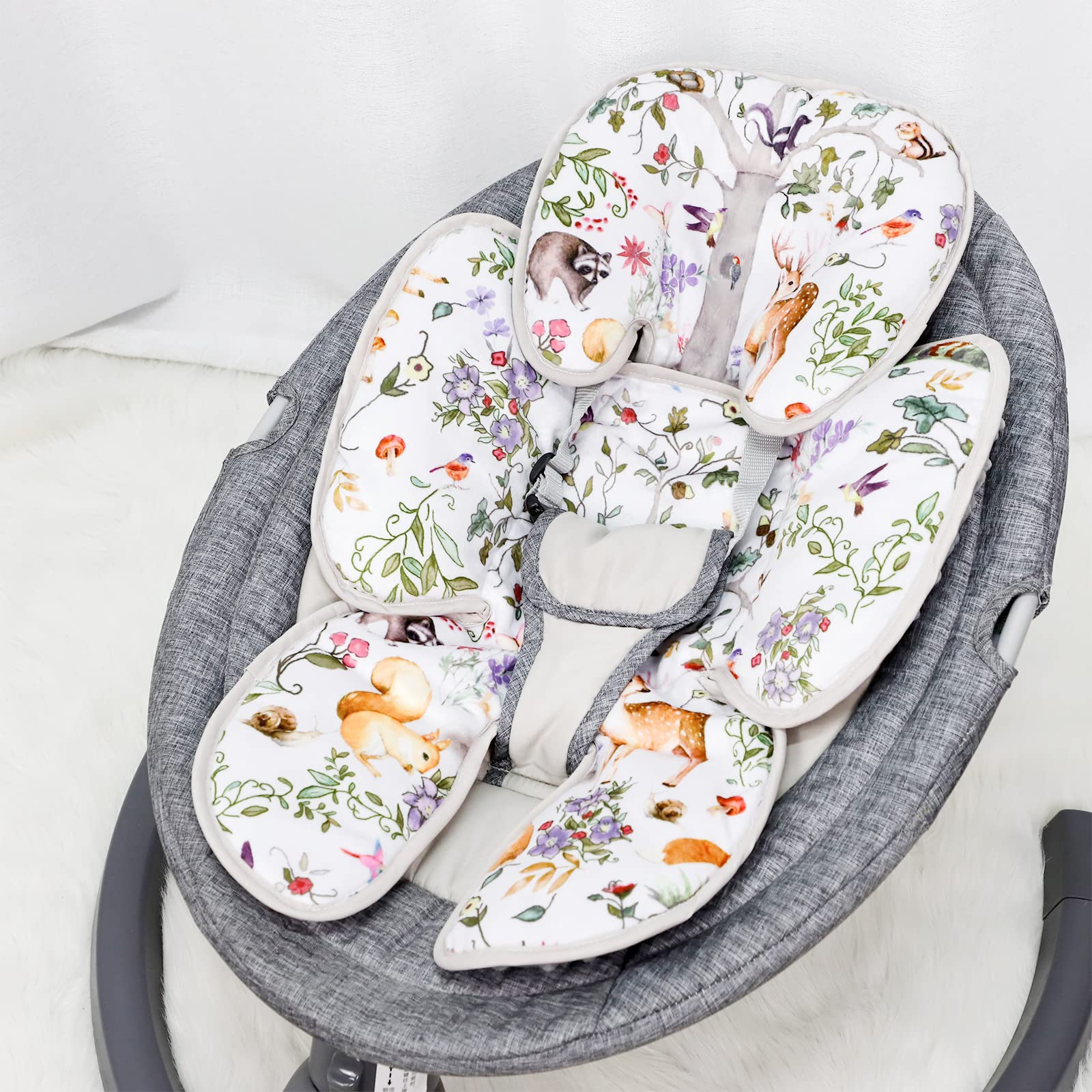 CARUILI 2-in-1 Infant Car Seat Insert for Newborn, Car Seat Head Support Baby Girls Boys, Extra Soft Preemie Carseat Head Support Cushion Pillow for Baby Car Seats, Strollers, Bouncers