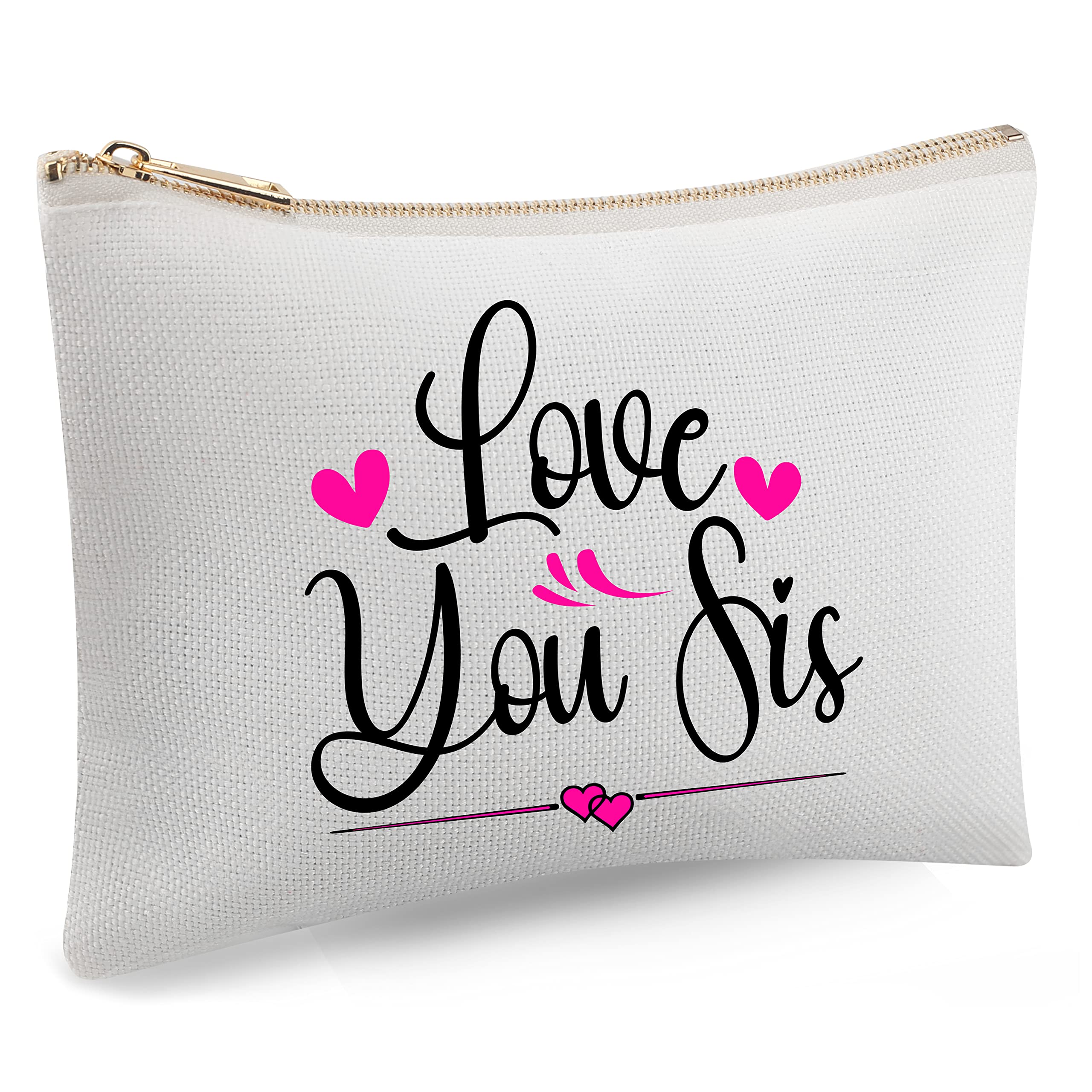 yongjoy Sister Gifts from Sisters,Gifts for Sister,Birthday Gifts for Sister,Sister Makeup Bag Gift,Love You Sis