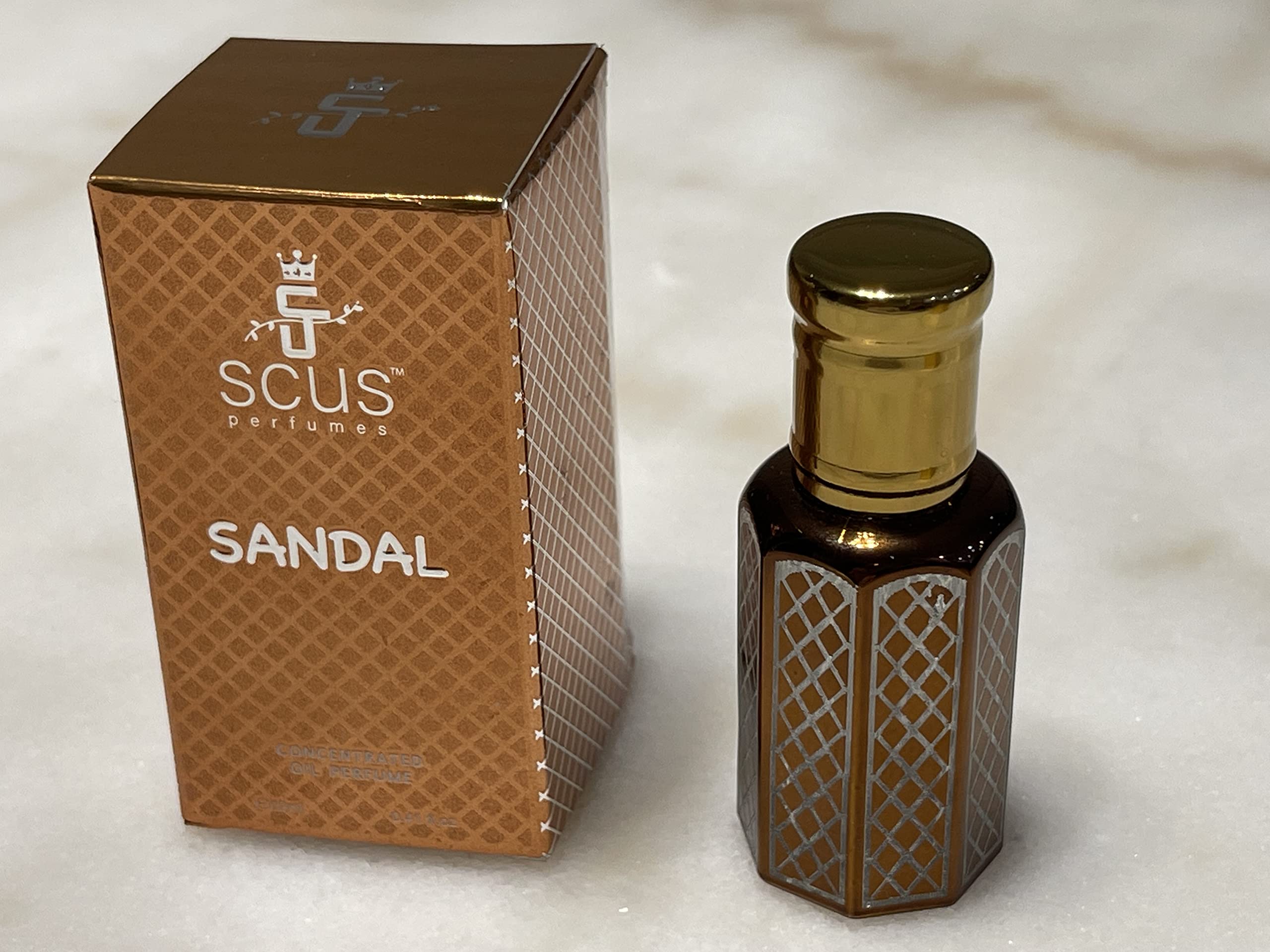 SCUS Perfumes Sandal Fragrance for Men & Women Woody Earthy Concentrated Perfume oil Long Lasting Fragrance Non-Alcoholic (Parfum 12ml with Velvet Pouch)