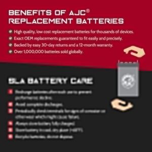 AJC Battery Compatible with Duracell Ultra DURA6-5F-L 6V 5Ah Sealed Lead Acid Battery