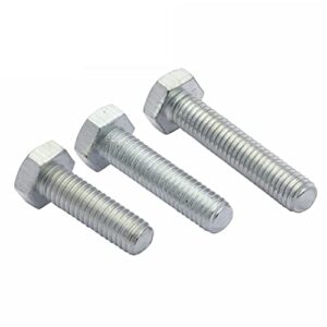 100 PCS Full Teeth Carbon Steel Plating White Zinc Outer Hexagonal Bolt, for Mechanical AccessoriesM5x50mm