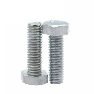 100 PCS Full Teeth Carbon Steel Plating White Zinc Outer Hexagonal Bolt, for Mechanical AccessoriesM5x50mm