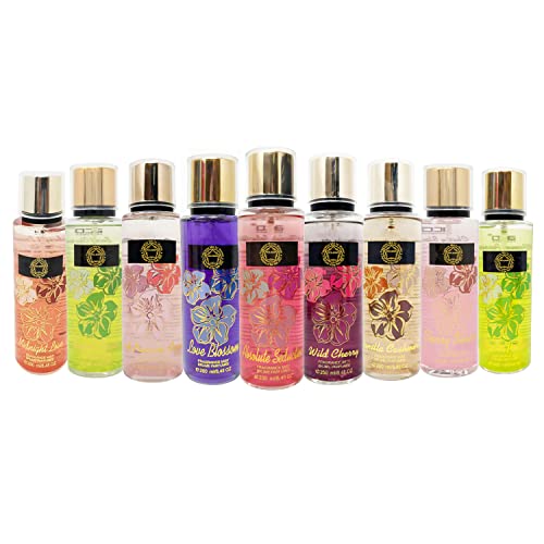 META-BOSEM ( 5-Bottles Included Only Fragrance Mist Body Spray for Women, Flowers & Fruits, Clean Refreshing Perfume Suprising Gift Random Variety Scents, Each 8.4 Fl Oz/250 Ml