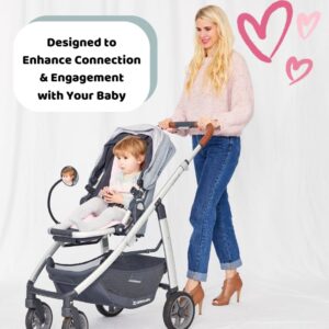 Pramglam Looky Lou Stroller Mirror - See Your Baby's Face on Stroller Walks. Stroller Accessories to Connect & Engage with Baby or Toddler in Pram or Jogging Stroller. Universal Stroller Attachment.