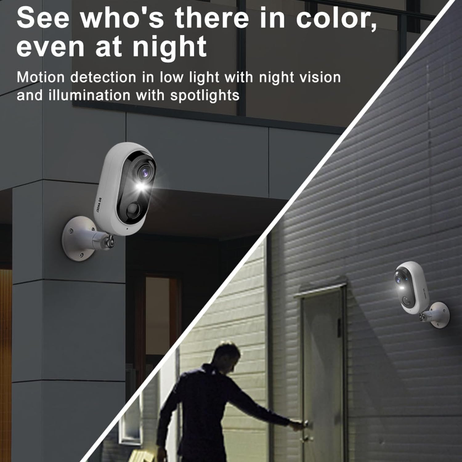 Heyall Cameras for Home Security: Battery Powered Outdoor Camera Wireless WiFi Home Surveillance with Spotlight & Siren Alarm 1080P Color Night Vision AI Motion Detection Sensor 2-Way Talk Cloud/SD