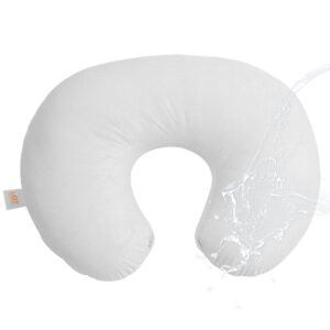 lat waterproof nursing pillow for breastfeeding,waterproof removable cover,ergonomic breast feeding pillows baby for baby boys and girls,machine washable(white)