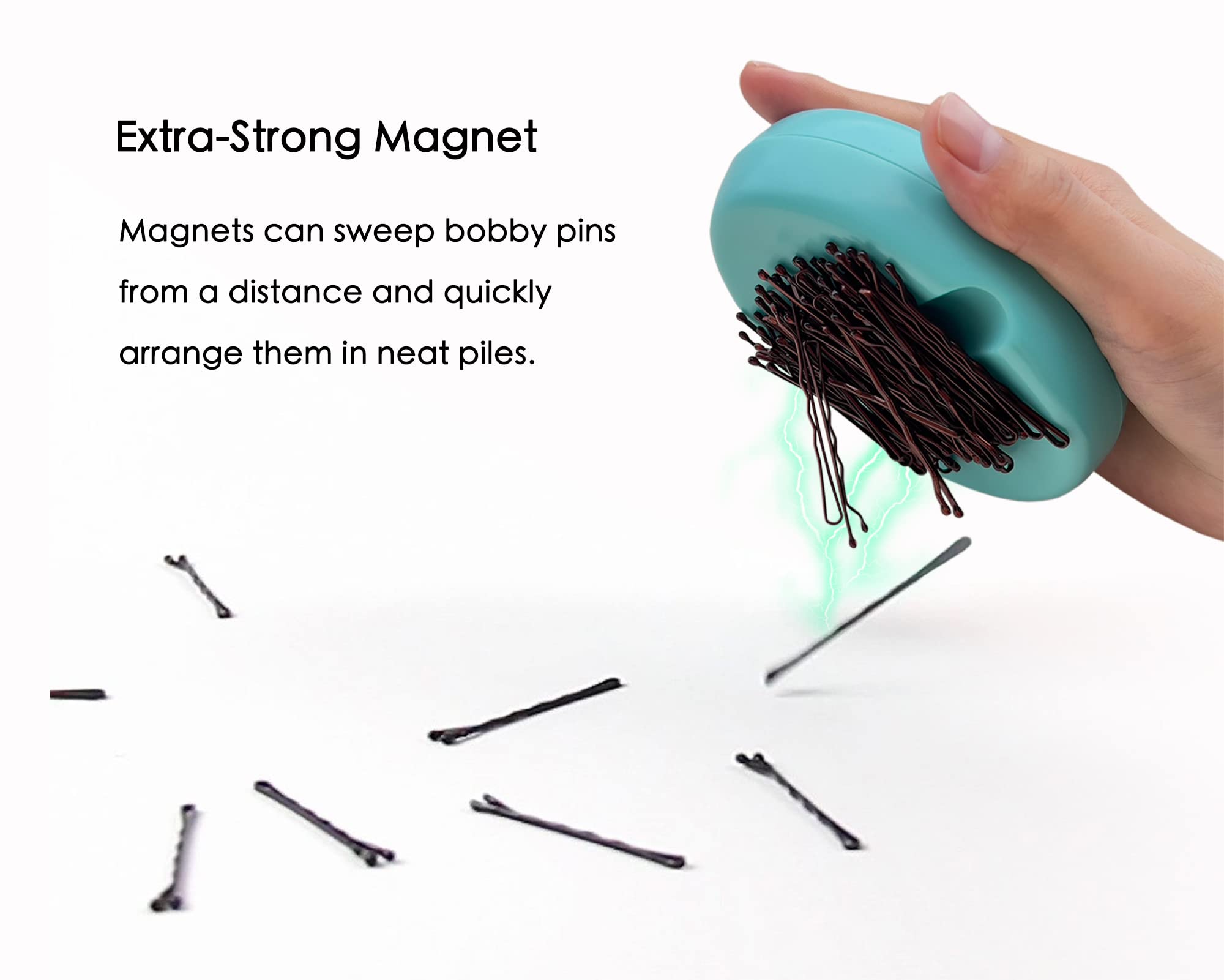 Magnetic Hair Clip and Sewing Pin Holder Cushion with 24 Bobby Pins