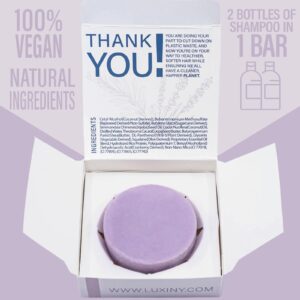 Luxiny Hair Shampoo and Conditioner Set - Sulfate Free Lavender Bars, Made in USA (1 Shampoo Bar 60g, 1 Deep Conditioner Bar 50g)