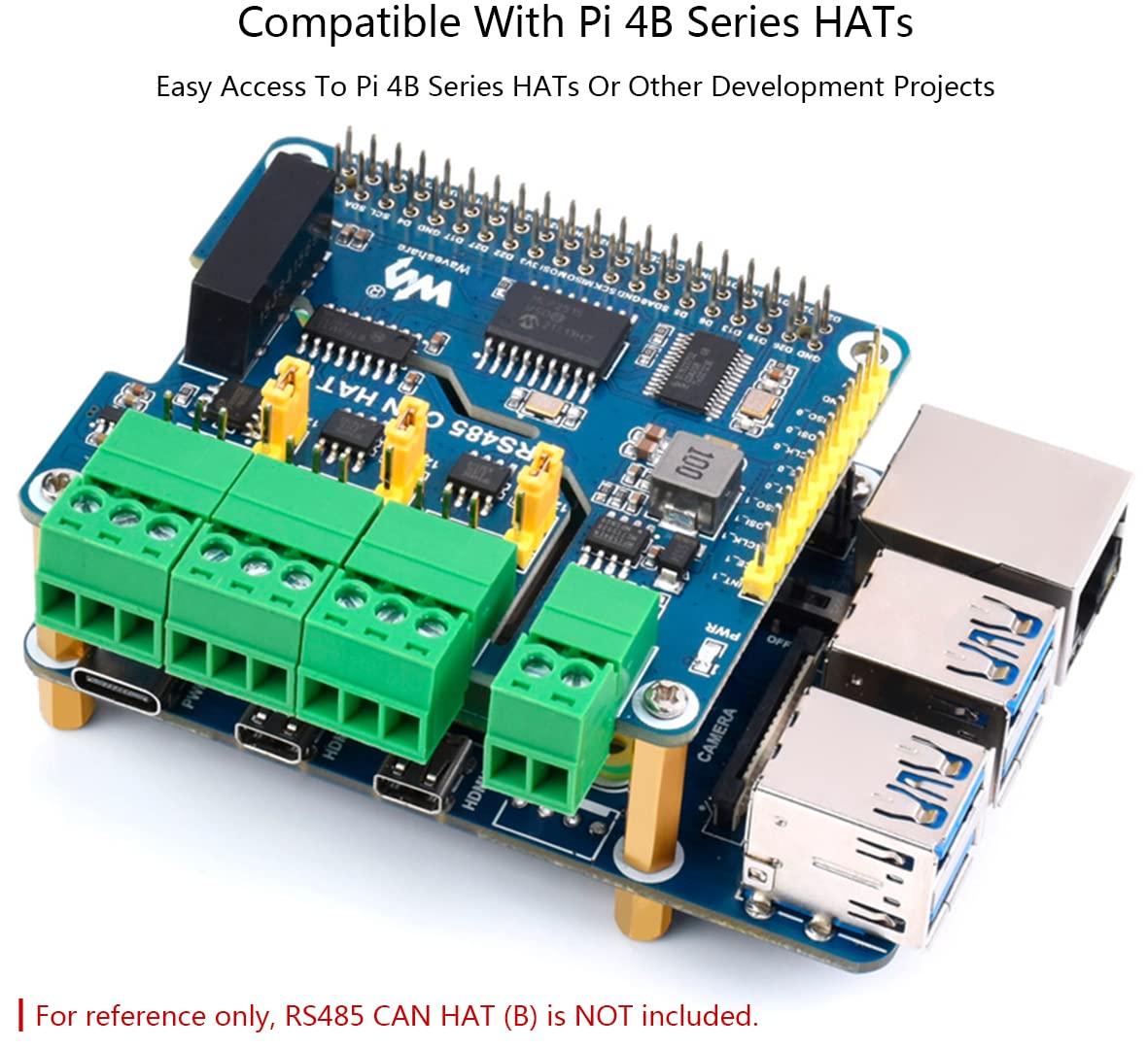 Compute Module 4 to Raspberry Pi 4B Adapter, Based on Compute Module 4 to Reproduce Original Appearance of Pi 4, Alternative for Raspberry Pi 4B,Compatible with Pi 4B Series Hats