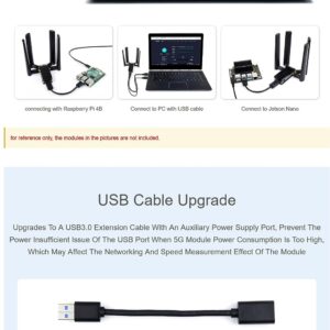 5G DONGLE Module with Quad Antennas USB3.1 Port Aluminum Alloy Heatsink M.2 Key B Interface @XYGStudy (USB to M.2 B Key)