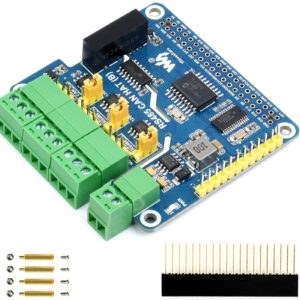 RS485 CAN HAT (B) for Raspberry Pi 4B/3B+/3B/2B/Zero/Zero W/Zero 2W/ Zero 2WH, 2-Ch RS485 and 1-Ch CAN, Industrial Grade Isolation Protection, Bulit-in ADI Magnetical Isolation, TVS Diode, etc