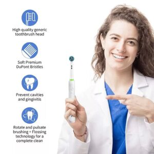 Toothbrush Heads for Oral B Braun Replacement Heads, Professional Electric Toothbrush Heads, Precision Clean Brush Heads Refill Compatible with Oral-B 8000/Pro 9600/1000/ 3000/5000/7000 (EB50XA)