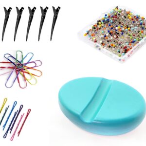 Magnetic Hair Clip and Sewing Pin Holder Cushion with 24 Bobby Pins