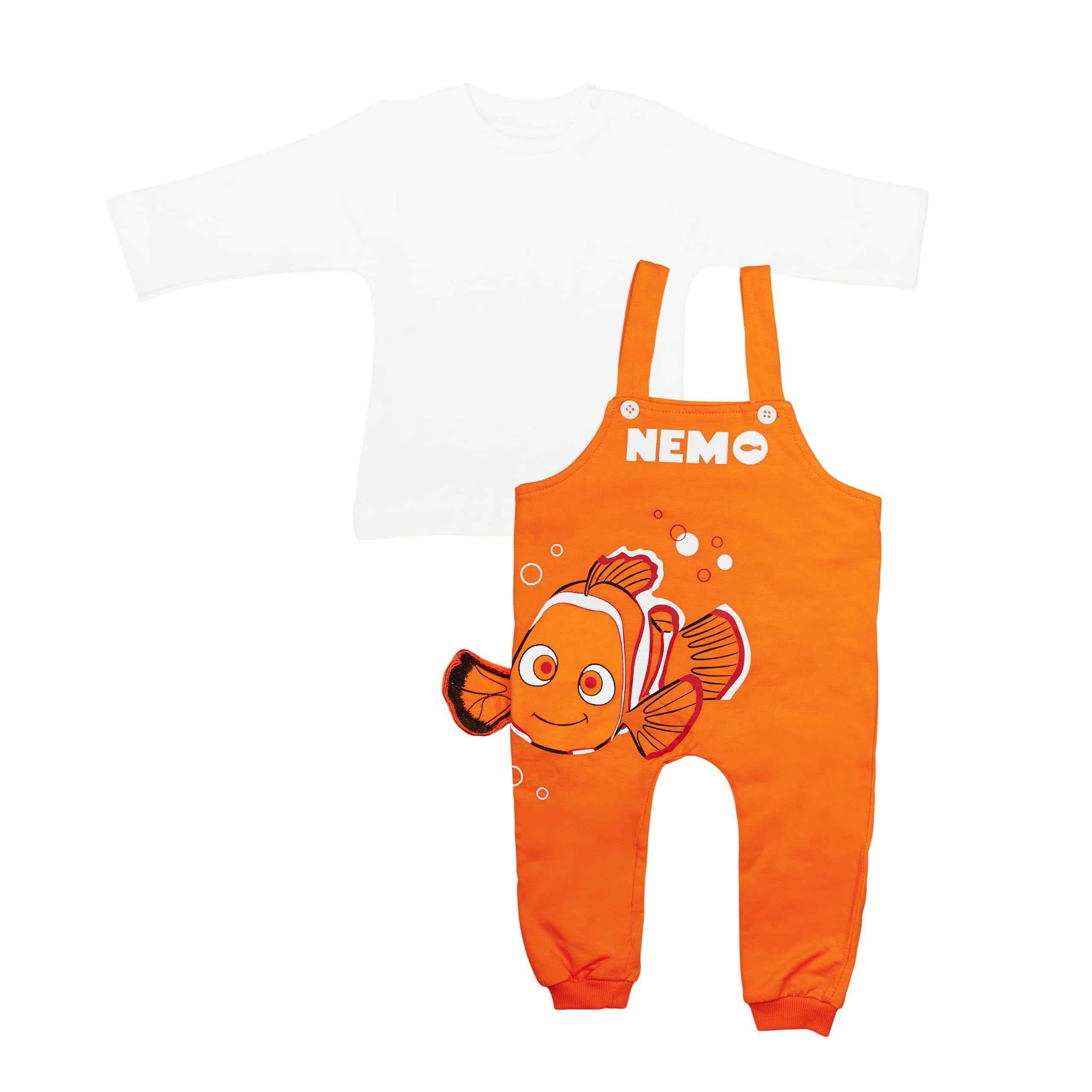 Finding Nemo Cotton Baby Overall Romper With Long Sleeve Tshirt For Newborn Infant – 2 PIECES - Boy Girl (as1, age, 18_months, 18-24 months)