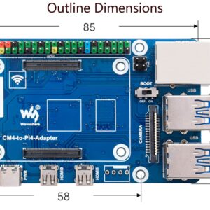 Compute Module 4 to Raspberry Pi 4B Adapter, Based on Compute Module 4 to Reproduce Original Appearance of Pi 4, Alternative for Raspberry Pi 4B,Compatible with Pi 4B Series Hats