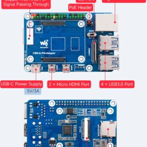 Compute Module 4 to Raspberry Pi 4B Adapter, Based on Compute Module 4 to Reproduce Original Appearance of Pi 4, Alternative for Raspberry Pi 4B,Compatible with Pi 4B Series Hats