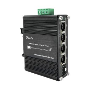 industrial 5-port switch gigabit poe+ ethernet switch 4 ports 120w poe+ injector 10/100/1000base-t & 1 port 100/1000base-x dual rate sfp 12~48vdc wide range power input