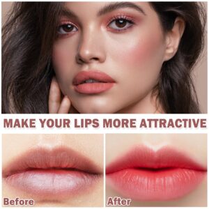 XINGXYUEL 3PCS Nude Lipstick Set Matte Lip Stick Waterproof Long Lasting Lipstick Non-Stick Cup Velvet Lip Gloss Lip Stain Professional Lip Makeup Matte Lipstick Set D