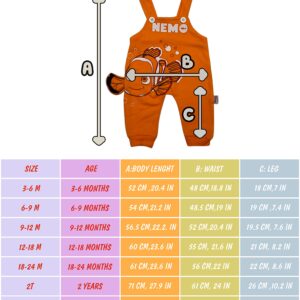 Finding Nemo Cotton Baby Overall Romper With Long Sleeve Tshirt For Newborn Infant – 2 PIECES - Boy Girl (as1, age, 18_months, 18-24 months)