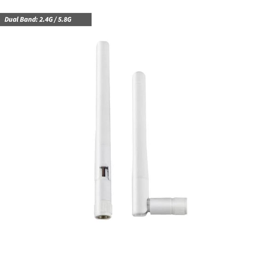 Dual Band WiFi 2.4GHz 5GHz 5.8GHz 3dBi MIMO RP-SMA Male Antenna for WiFi Router Signal Booster Repeater Wireless Network Card USB Adapter Security IP Camera Video Surveillance Monitor - 2Pack