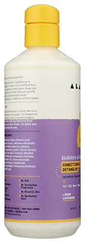 Alaffia Kids Conditioner and Detangler, Lemon Lavender, Suitable for All Hair Types, Cruelty Free, No Parabens, Vegan, 16 Fluid Ounce (Pack of 1)