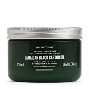 The Body Shop Jamaican Black Castor Oil Leave-In Conditioner - Strengthen and Restore For All Curls and Coils - With Vegan Silk Proten - Vegan - 13.6 Oz