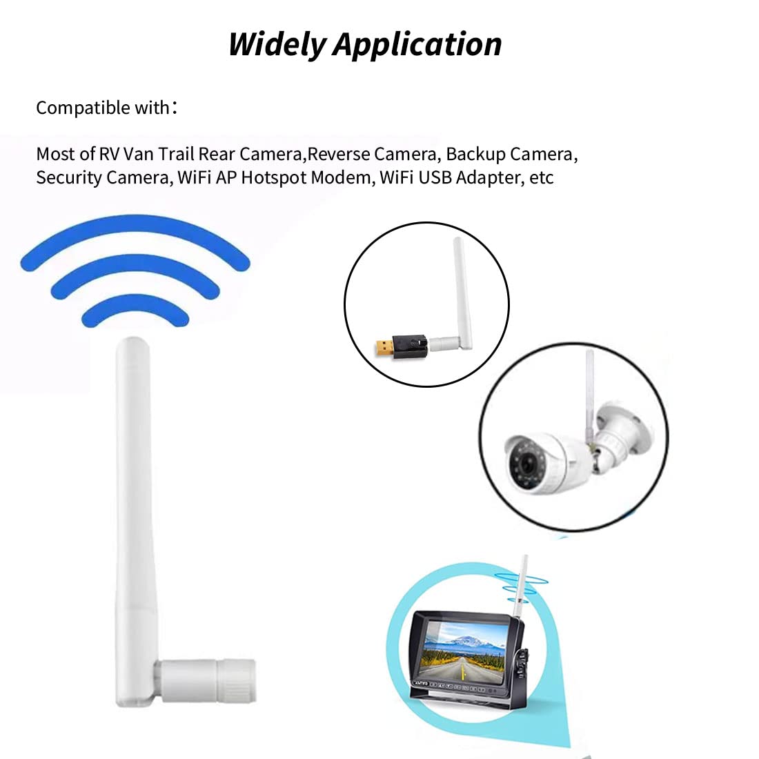 Dual Band WiFi 2.4GHz 5GHz 5.8GHz 3dBi MIMO RP-SMA Male Antenna for WiFi Router Signal Booster Repeater Wireless Network Card USB Adapter Security IP Camera Video Surveillance Monitor - 2Pack